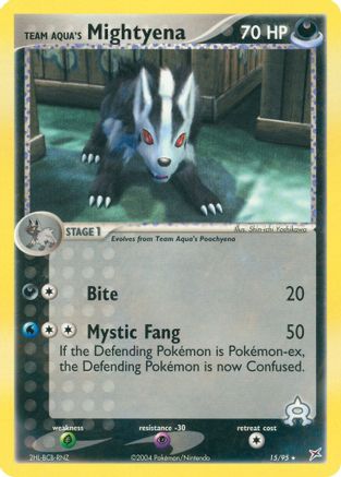Team Aqua's Mightyena - 15/95/95  - Reverse Holofoil Team Magma vs Team Aqua - Rare