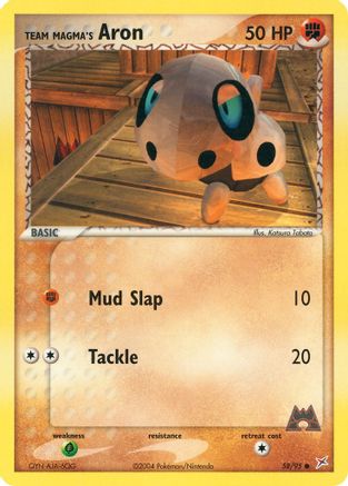 Team Magma's Aron 058/95  - Reverse Holofoil Team Magma vs Team Aqua - Common