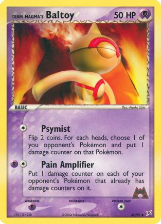 Team Magma's Baltoy - 32/95/95  - Reverse Holofoil Team Magma vs Team Aqua - Uncommon