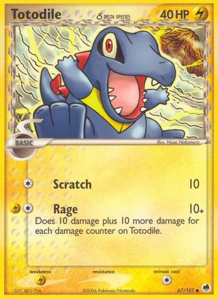 Totodile (Delta Species) 067  - Reverse Holofoil Dragon Frontiers - Common