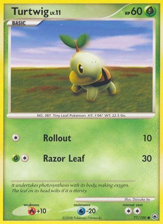 Turtwig (77) (77) 077  - Reverse Holofoil Majestic Dawn - Common