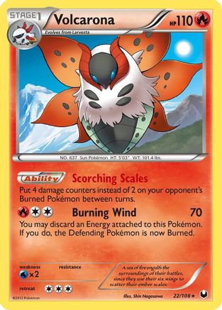 Volcarona/108  - Reverse Holofoil Dark Explorers - Holo Rare