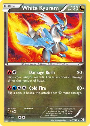 White Kyurem  - Reverse Holofoil Boundaries Crossed - Rare