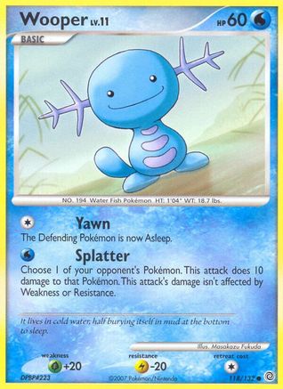 Wooper 118  - Reverse Holofoil Secret Wonders - Common