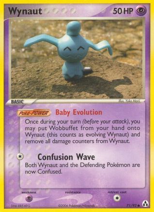 Wynaut 071  - Reverse Holofoil Legend Maker - Common