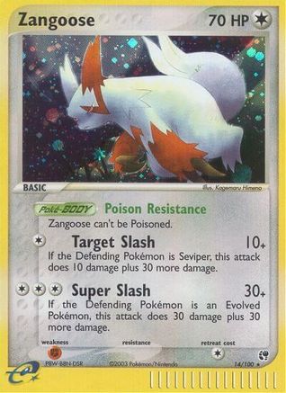 Zangoose  - Reverse Holofoil Sandstorm - Holo Rare