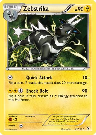 Zebstrika  - Reverse Holofoil Noble Victories - Rare