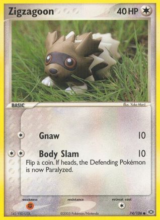 Zigzagoon  - Reverse Holofoil Emerald - Common