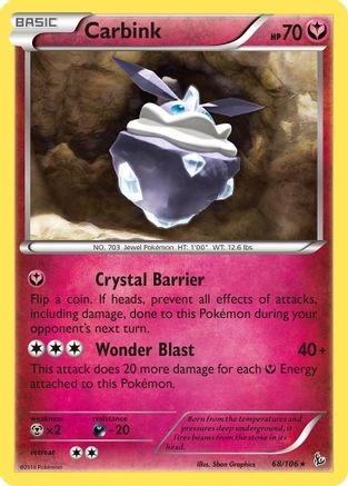 Carbink 068  - Reverse Holofoil XY  Flashfire - Holo Rare