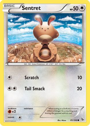 Sentret 081/106  - Reverse Holofoil XY  Flashfire - Common