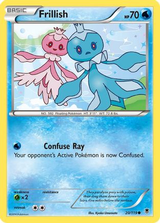 Frillish 020  - Reverse Holofoil XY  Phantom Forces - Common