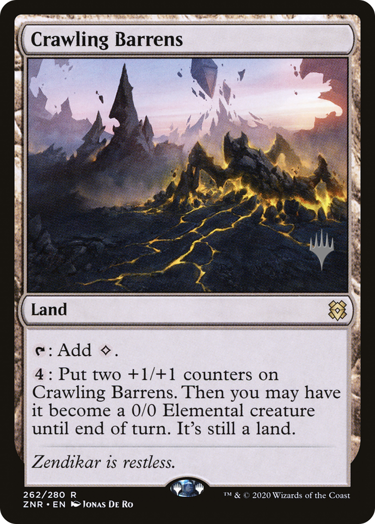 Crawling Barrens (PPZNR-262P) - Zendikar Rising Promos