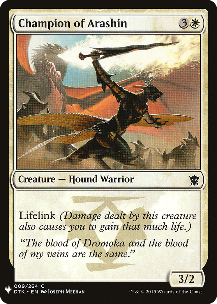 Champion of Arashin (LIST-009) - The List