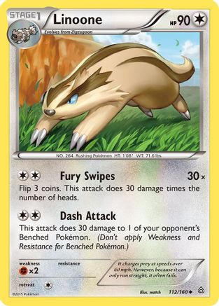 Linoone  - Reverse Holofoil XY  Primal Clash - Uncommon