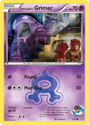 Team Aqua's Grimer 007  - Reverse Holofoil Double Crisis - Common