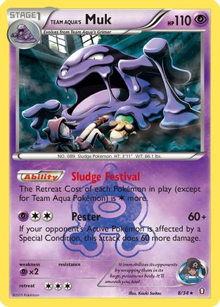 Team Aqua's Muk 008  - Holofoil Double Crisis - Holo Rare