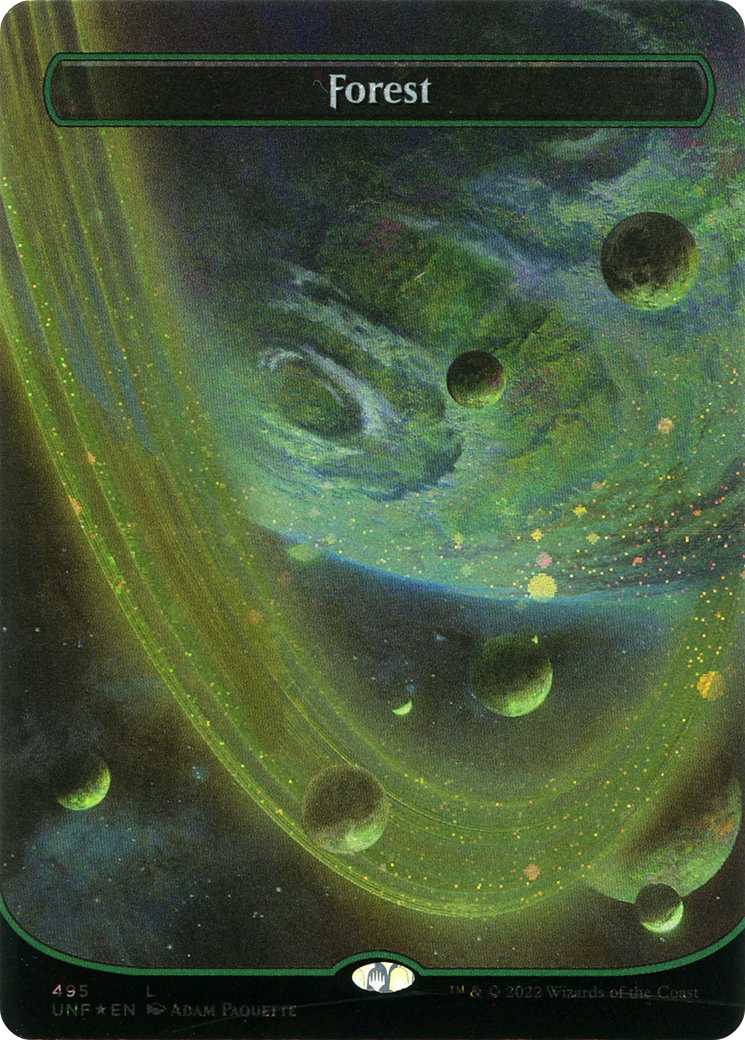Forest (495) (Borderless) (Galaxy Foil) (UNF-495) - Unfinity Foil