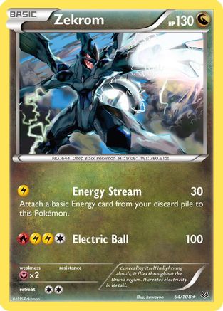 Zekrom 064  - Reverse Holofoil XY  Roaring Skies - Holo Rare
