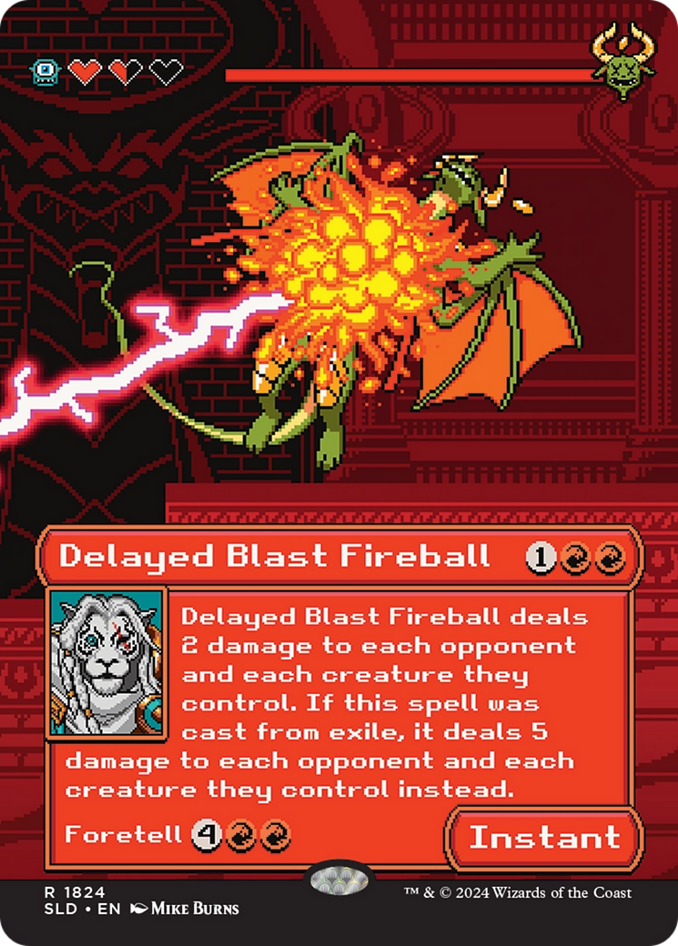 Delayed Blast Fireball (SLD-1824) - Secret Lair Drop / MEIKO, Explosive Entertainer (Borderless)