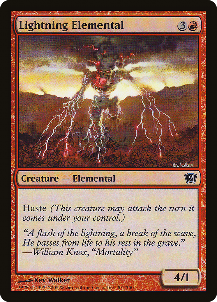Lightning Elemental (9ED-201) - 9th Edition Foil