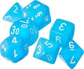 Dice: 7 pc: Frosted: Mini-Hedral: Caribbean Blue