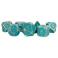 Dice: 7 pc: 16 mm: Acrylic: Ice with Blue Enamel