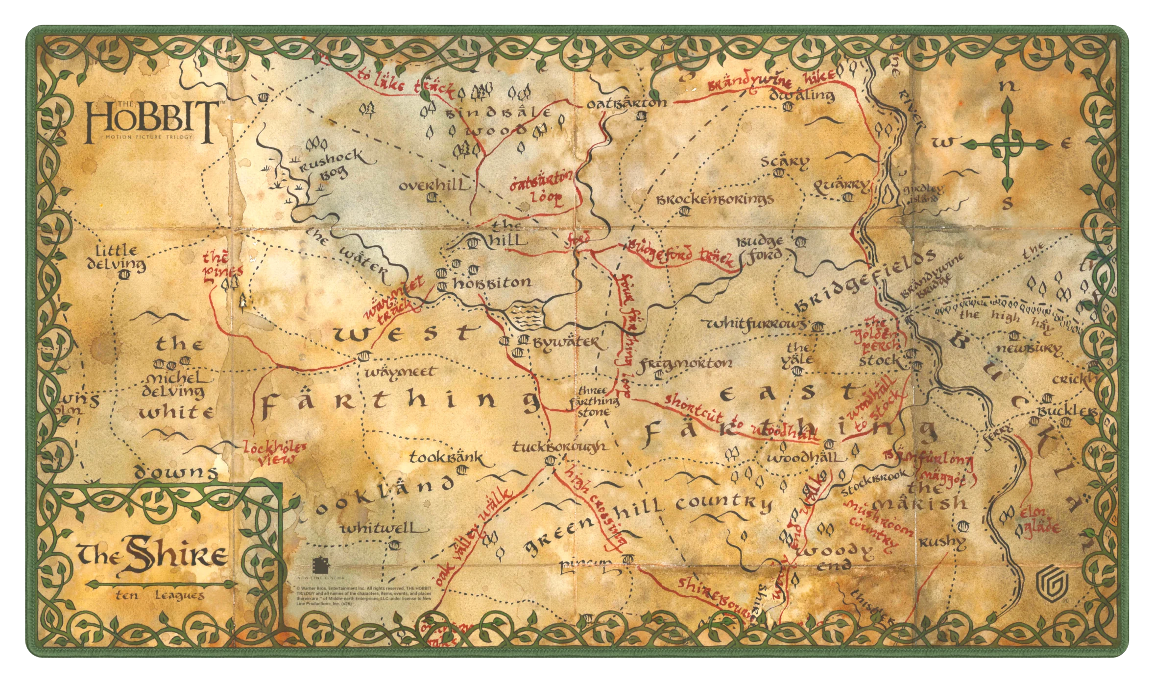 UG PLAYMAT THE HOBBIT MAP - THE SHIRE