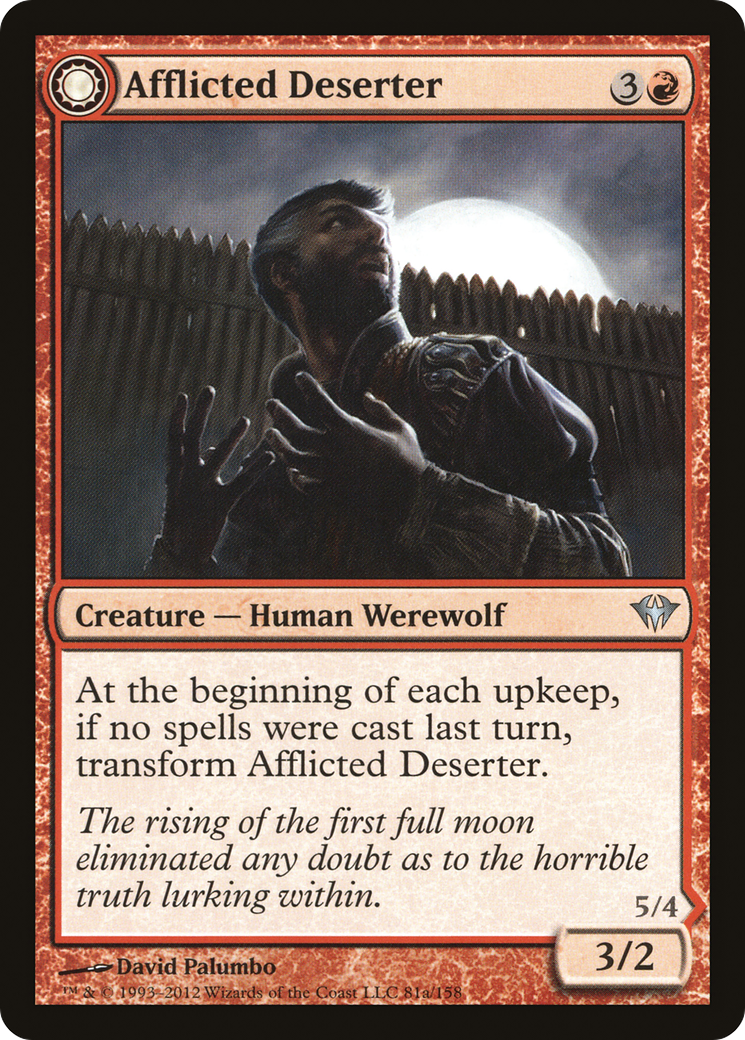 Afflicted Deserter (DKA-081) - Dark Ascension: (Double Faced Transform)
