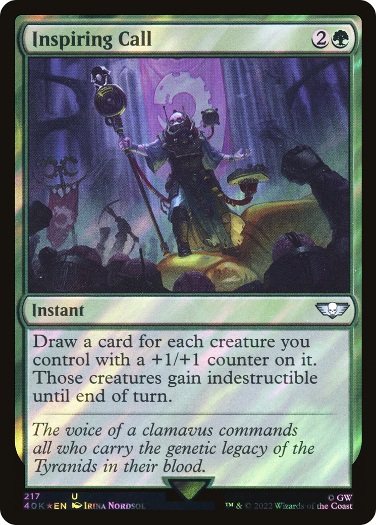 Inspiring Call (Surge Foil) (40K-217) - Warhammer 40,000 Commander Foil