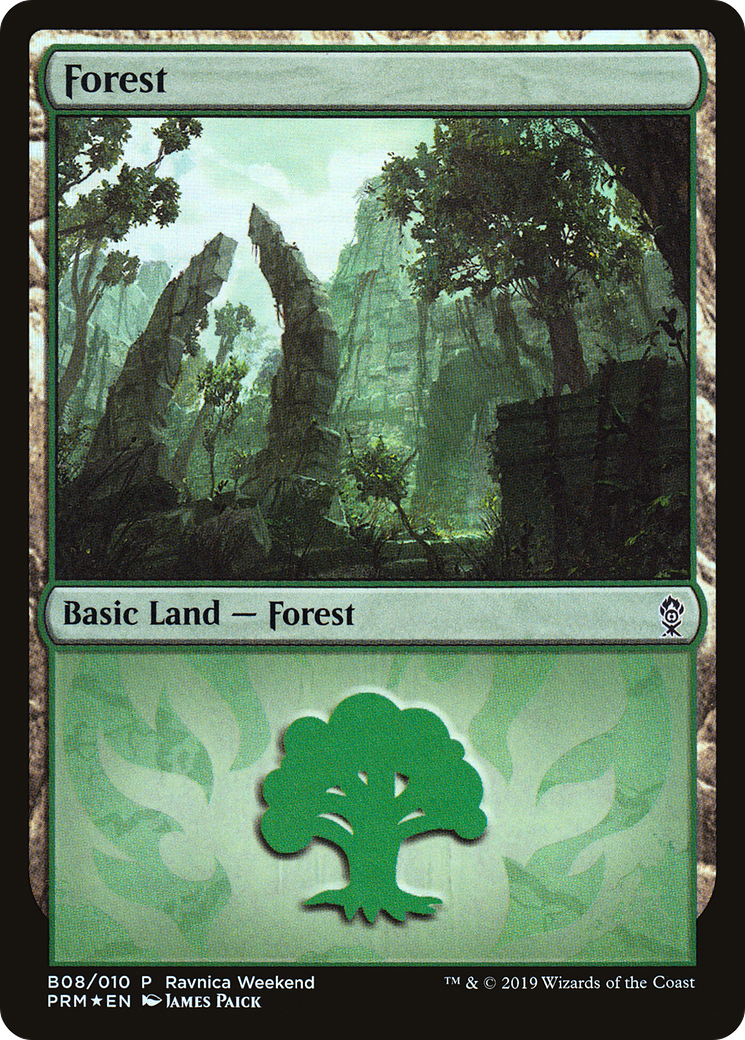 Forest - Gruul (B08) (LARP-B08) - RNA Ravnica Weekend Foil