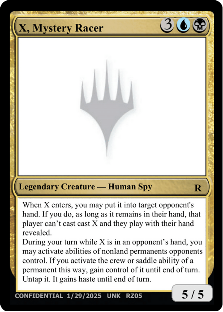 X, Mystery Racer (-) - Un-Known Event Playtest Cards