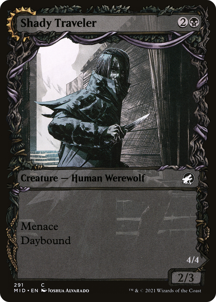 Shady Traveler (Showcase) (MID-291) - Innistrad: Midnight Hunt: (Showcase, Double Faced Transform) Foil