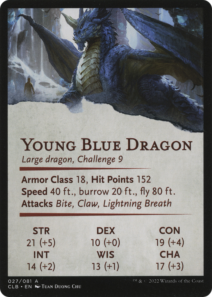 Young Blue Dragon // Young Blue Dragon (ACLB-027) - Battle for Baldur's Gate Art Series (Borderless)
