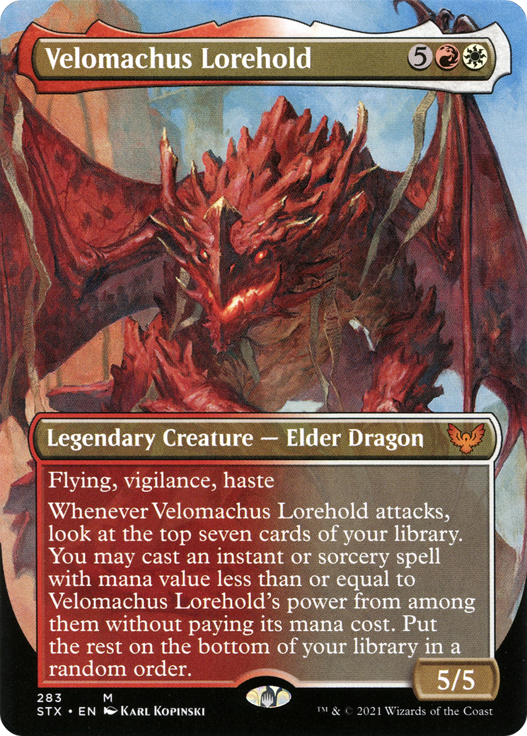 Velomachus Lorehold (Borderless) (STX-283) - Strixhaven: School of Mages Foil