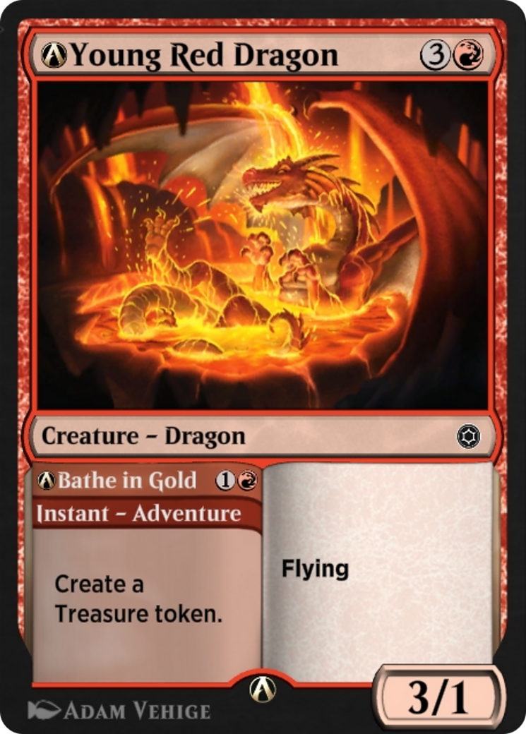 A-Young Red Dragon // A-Bathe in Gold (HBG-A-197) - Alchemy Horizons: Baldur's Gate