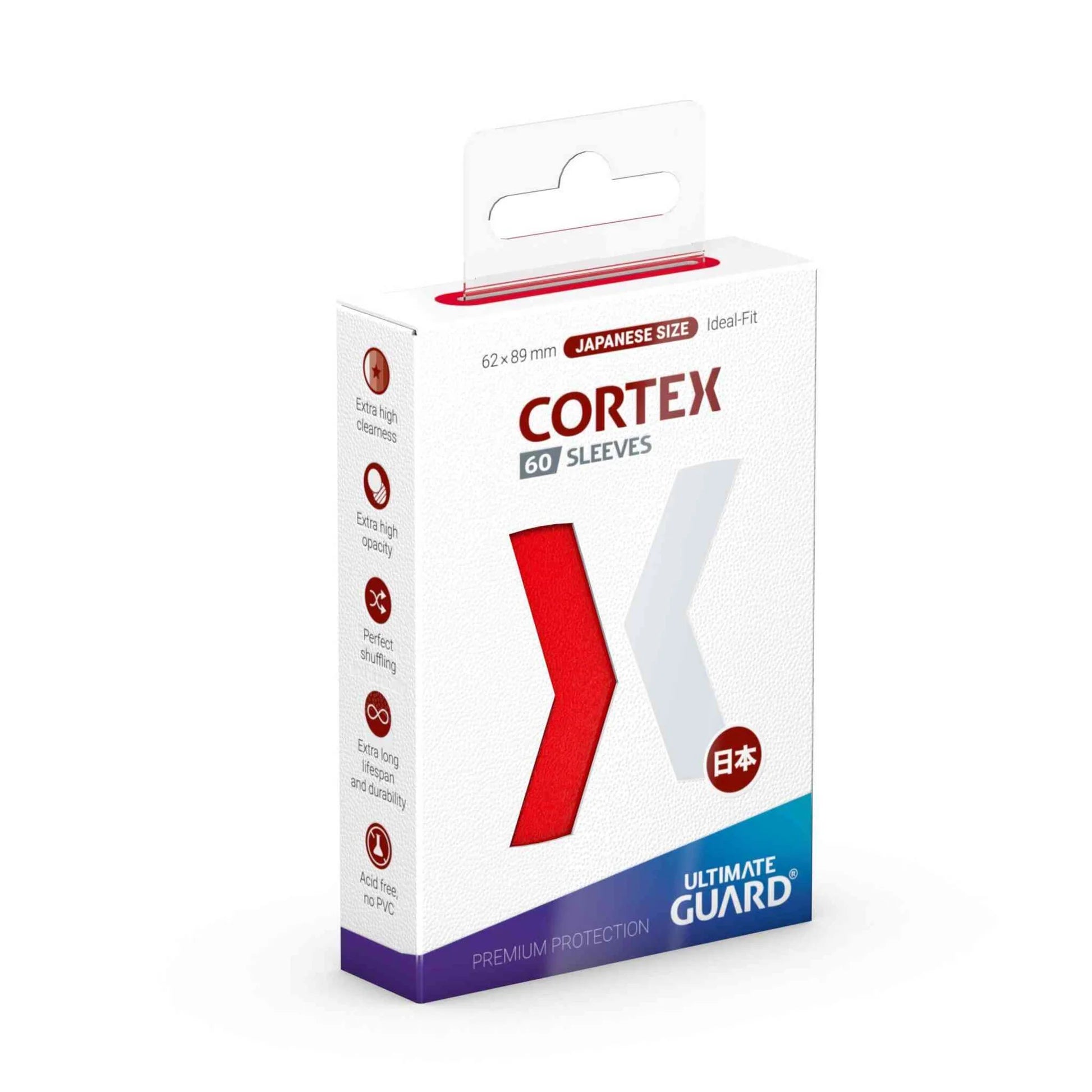 Ug Sleeves Cortex Japanese Size Glossy Red 60ct