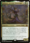 Leinore, Autumn Sovereign (Display Commander) - Thick Stock (MIC-001) - Midnight Hunt Commander Display Commanders Foil