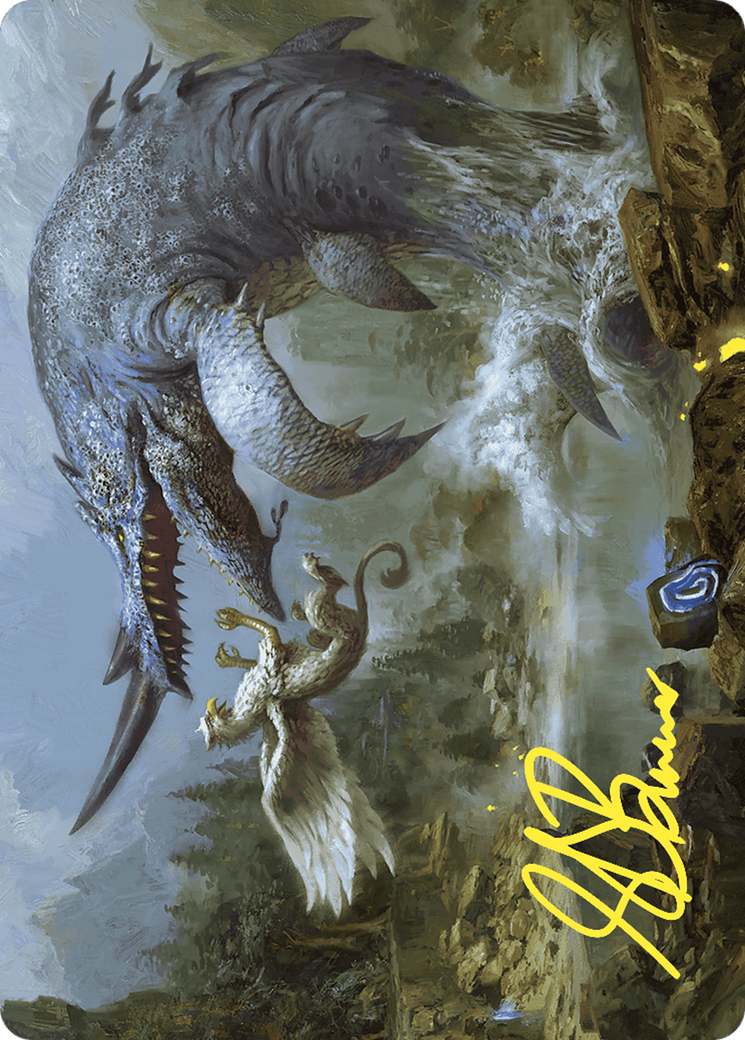 Horned Loch-Whale // Horned Loch-Whale (AWOE-006) - Wilds of Eldraine Art Series (Borderless) Foil