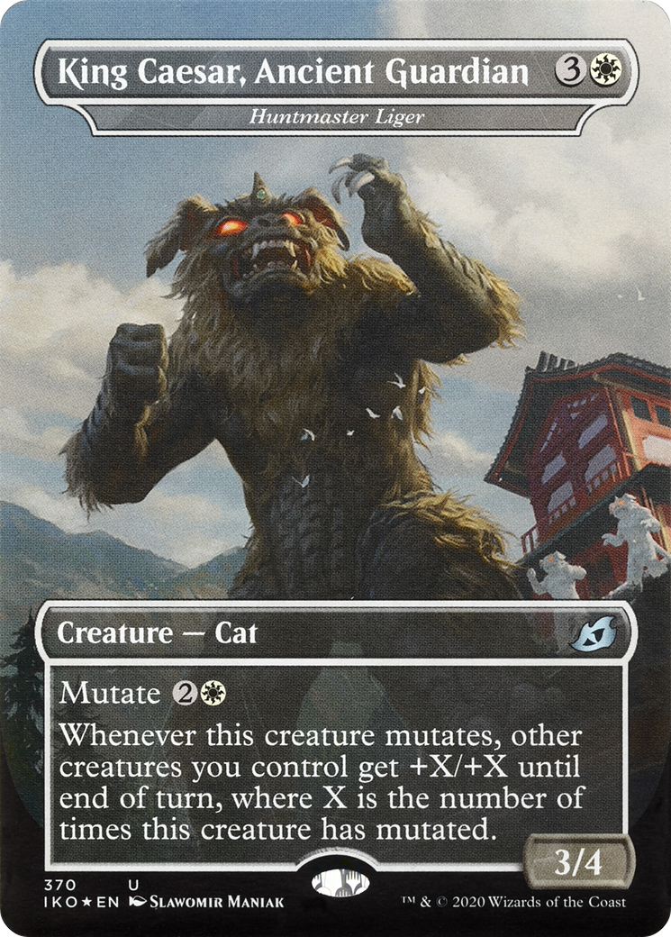 King Caesar, Ancient Guardian - Huntmaster Liger (IKO-370) - Ikoria: Lair of Behemoths / King Caesar, Ancient Guardian (Borderless)
