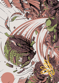 Savage Smash // Savage Smash (AOTJ-047) - Outlaws of Thunder Junction Art Series (Borderless) Foil