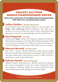 2004 World Championship Advertisement Card (WCD-) - World Championship Decks 2004