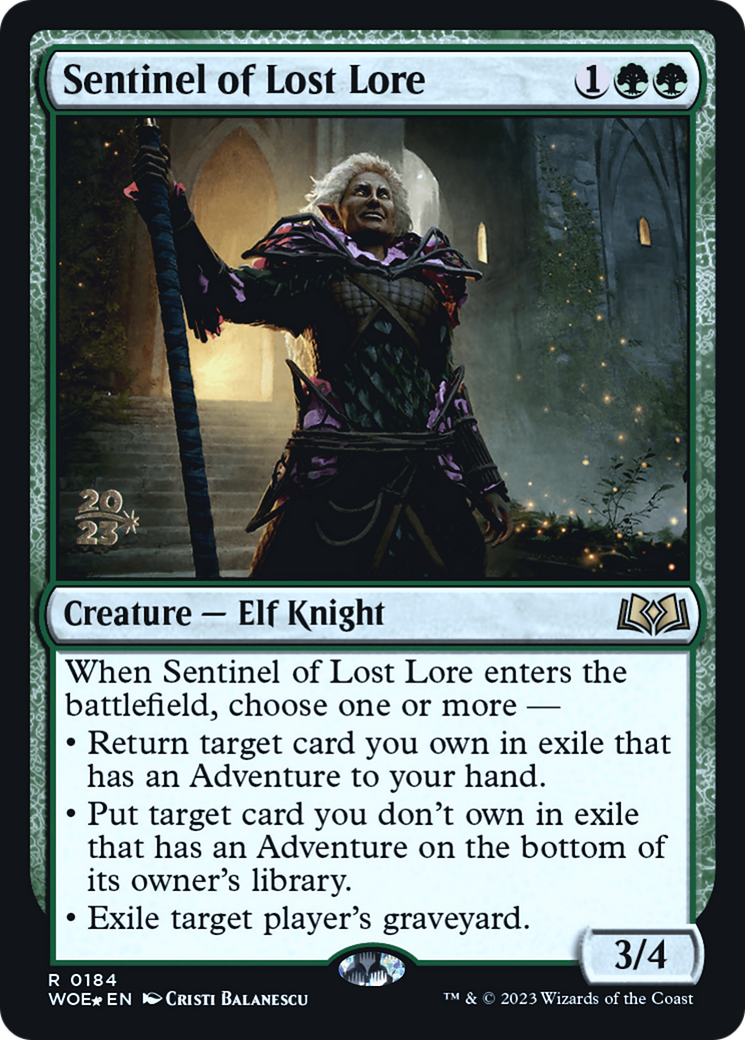 Sentinel of Lost Lore (PRE-184) - Wilds of Eldraine Promos Foil