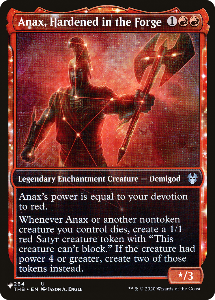 Anax, Hardened in the Forge (Showcase) (LIST-264/254) - The List: (enchantment, Showcase)