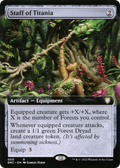Staff of Titania (Extended Art) (BRC-050) - The Brothers' War Commander: (Extended Art) Foil