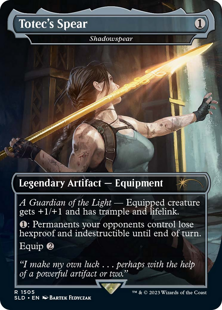 Totec's Spear - Shadowspear (SLD-1505) - Secret Lair Drop / Totec's Spear (Borderless) Foil