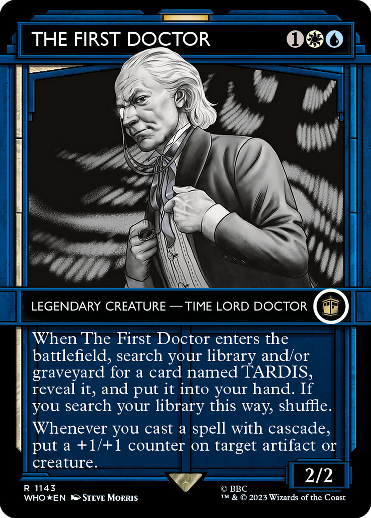 The First Doctor (Showcase) (Surge Foil) (WHO-1143) - Doctor Who: (Showcase) (Borderless) Foil