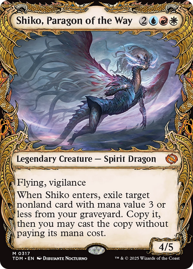 Shiko, Paragon of the Way (Showcase) (TDM-317) - Tarkir: Dragonstorm: (Showcase) Foil
