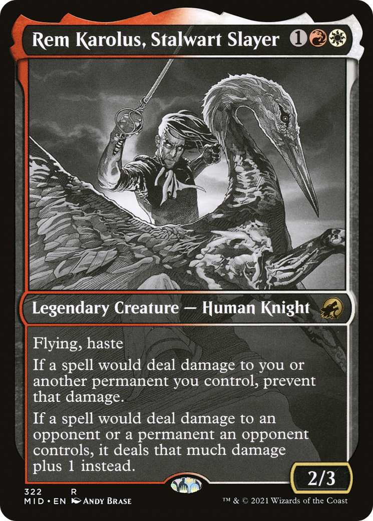 Rem Karolus, Stalwart Slayer (Showcase) (MID-322) - Innistrad: Midnight Hunt: (Showcase)
