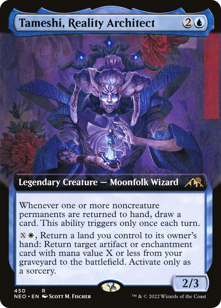 Tameshi, Reality Architect (Extended Art) (NEO-450) - Kamigawa: Neon Dynasty: (Extended Art) Foil