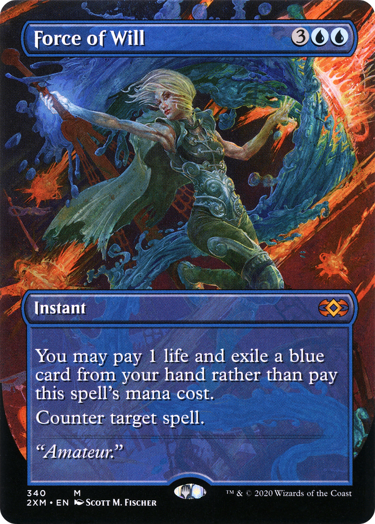 Force of Will (Borderless) (2XM-340) - Double Masters (Borderless) Foil